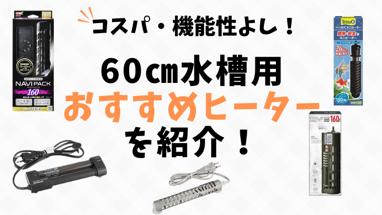 【60cm水槽用】ヒーターおすすめ３選！～サーモスタット分離型や一体型のメリットも解説！～